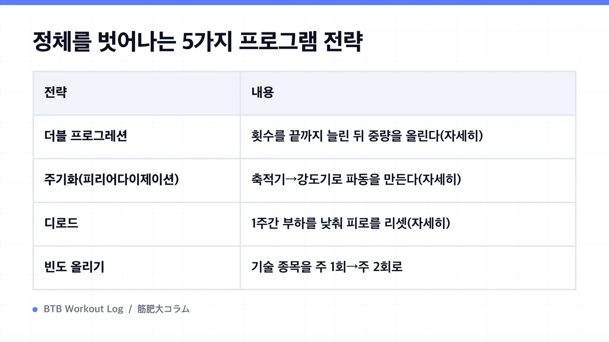 Diagram: 정체를 벗어나는 5가지 프로그램 전략