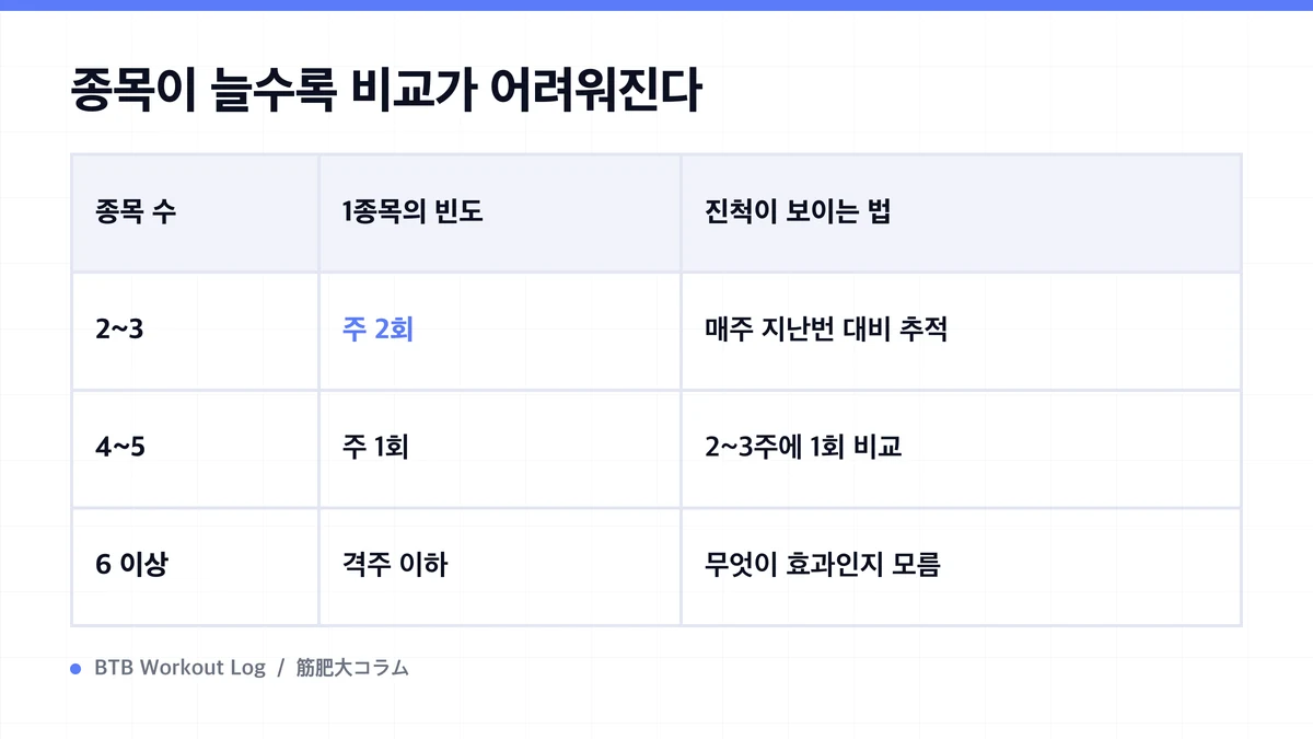 Diagram: 종목이 늘수록 비교가 어려워진다