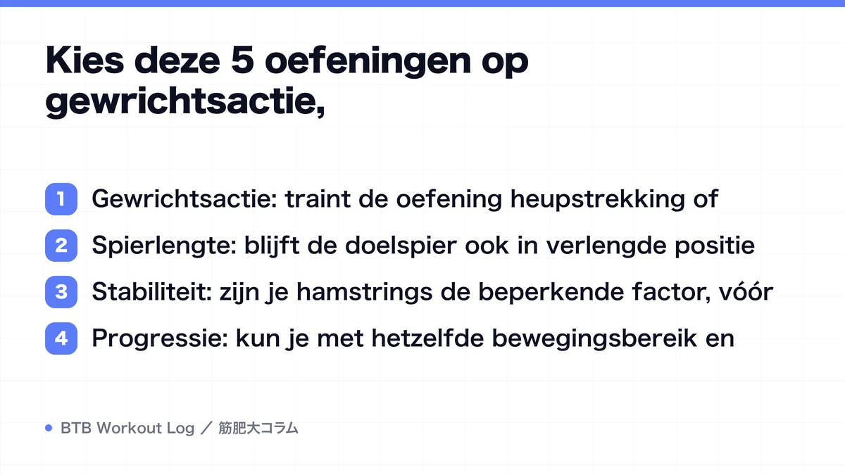 Diagram: Kies deze 5 oefeningen op gewrichtsactie,