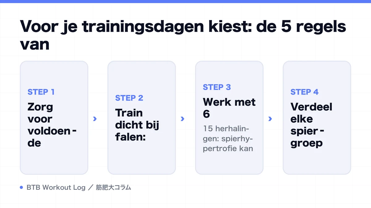 Diagram: Voor je trainingsdagen kiest: de 5 regels van