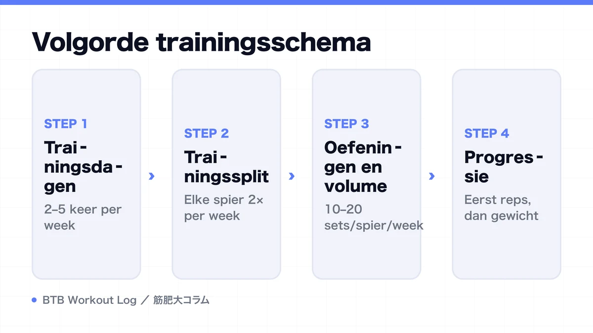 Diagram: Volgorde trainingsschema