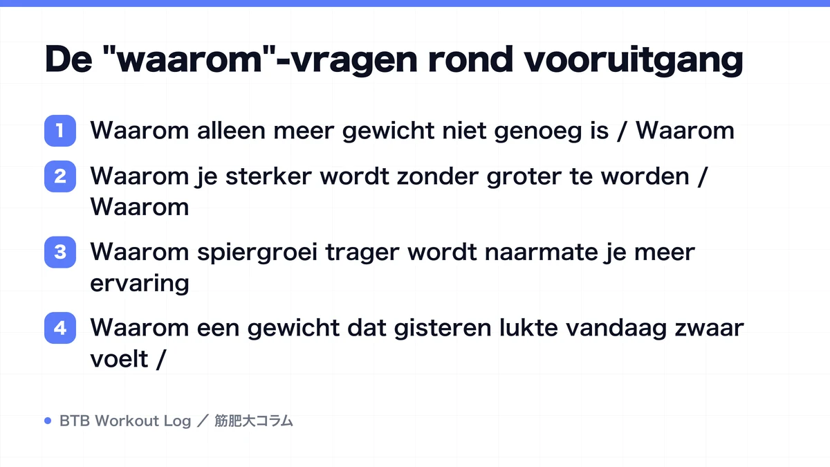 Diagram: De "waarom"-vragen rond vooruitgang