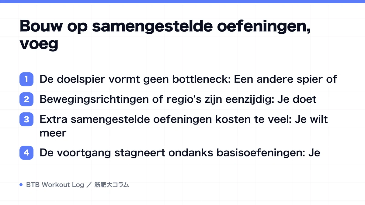Diagram: Bouw op samengestelde oefeningen, voeg