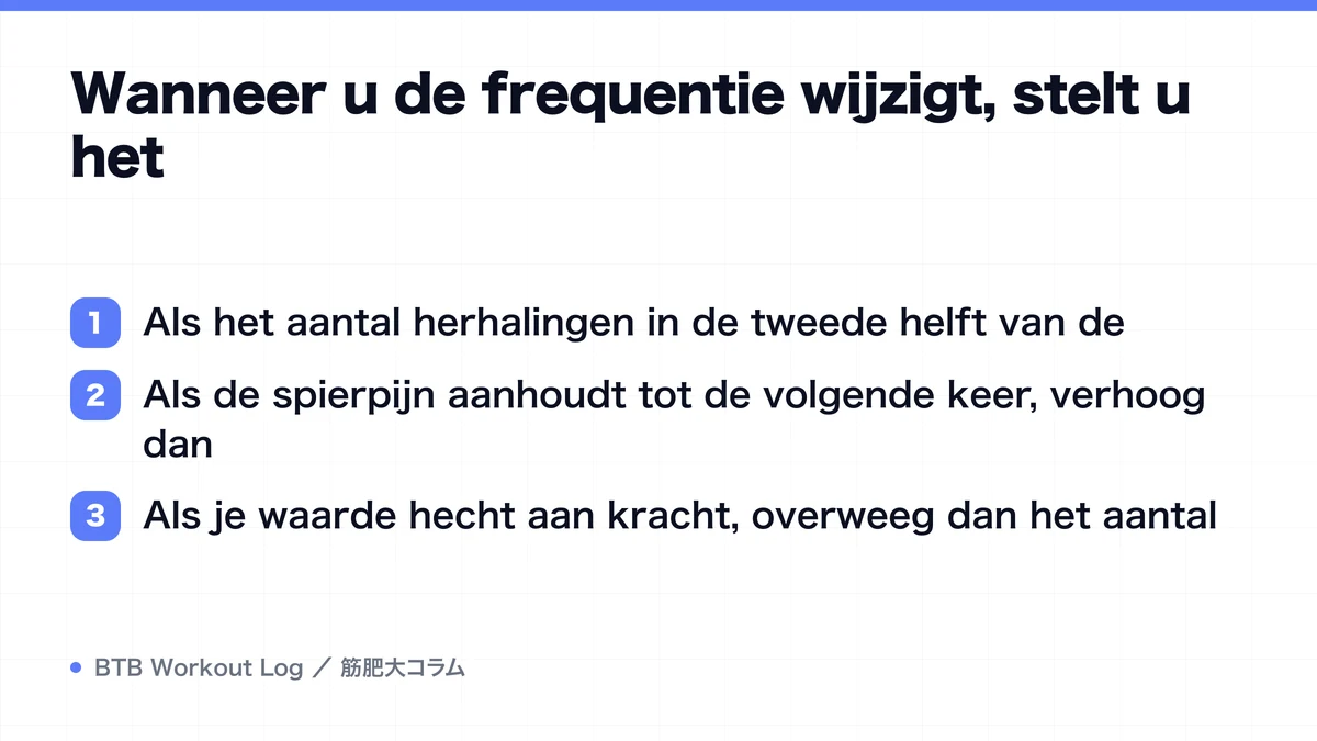 Diagram: Wanneer u de frequentie wijzigt, stelt u het