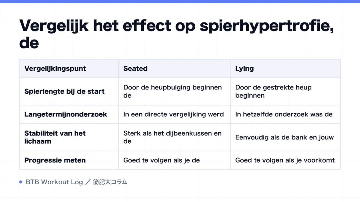 Diagram: Vergelijk het effect op spierhypertrofie, de