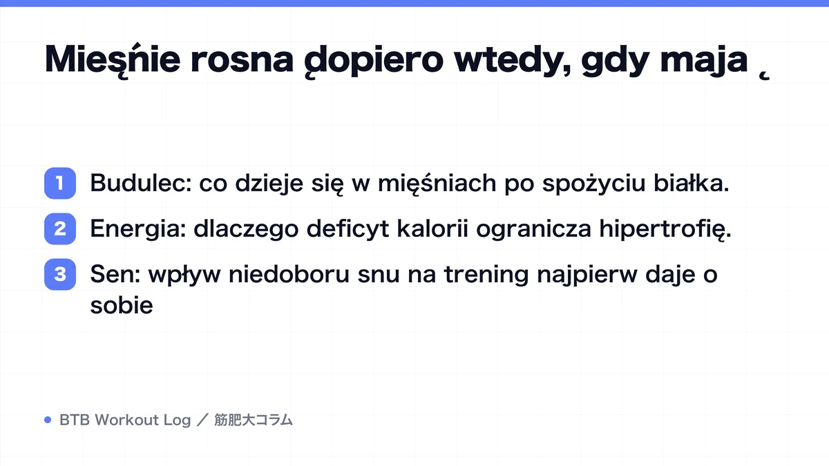 Diagram: Mięśnie rosną dopiero wtedy, gdy mają