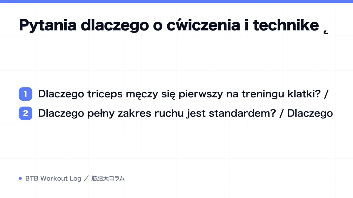 Diagram: Pytania dlaczego o ćwiczenia i technikę