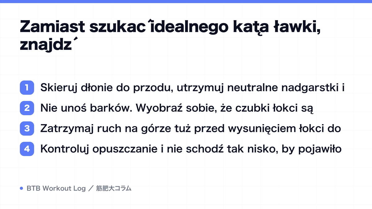 Diagram: Zamiast szukać idealnego kąta ławki, znajdź