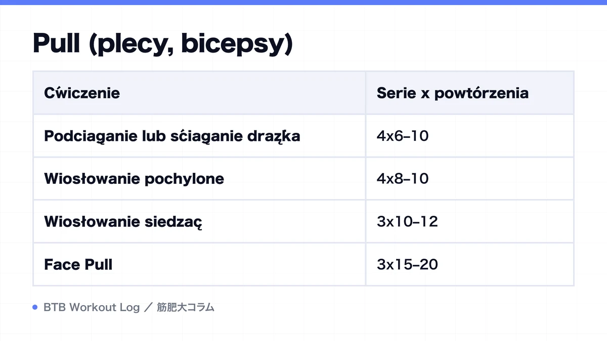 Diagram: Pull (plecy, bicepsy)