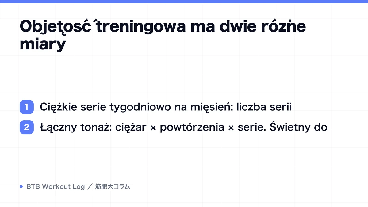 Diagram: Objętość treningowa ma dwie różne miary