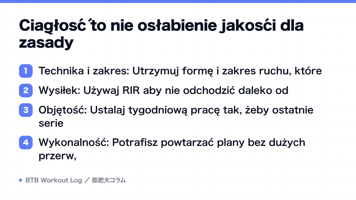 Diagram: Ciągłość to nie osłabienie jakości dla zasady