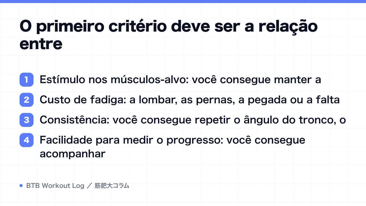 Diagram: O primeiro critério deve ser a relação entre