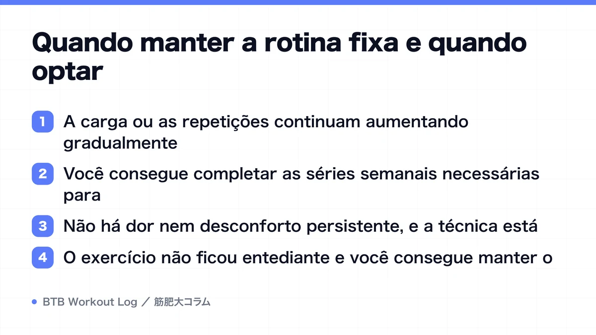 Diagram: Quando manter a rotina fixa e quando optar
