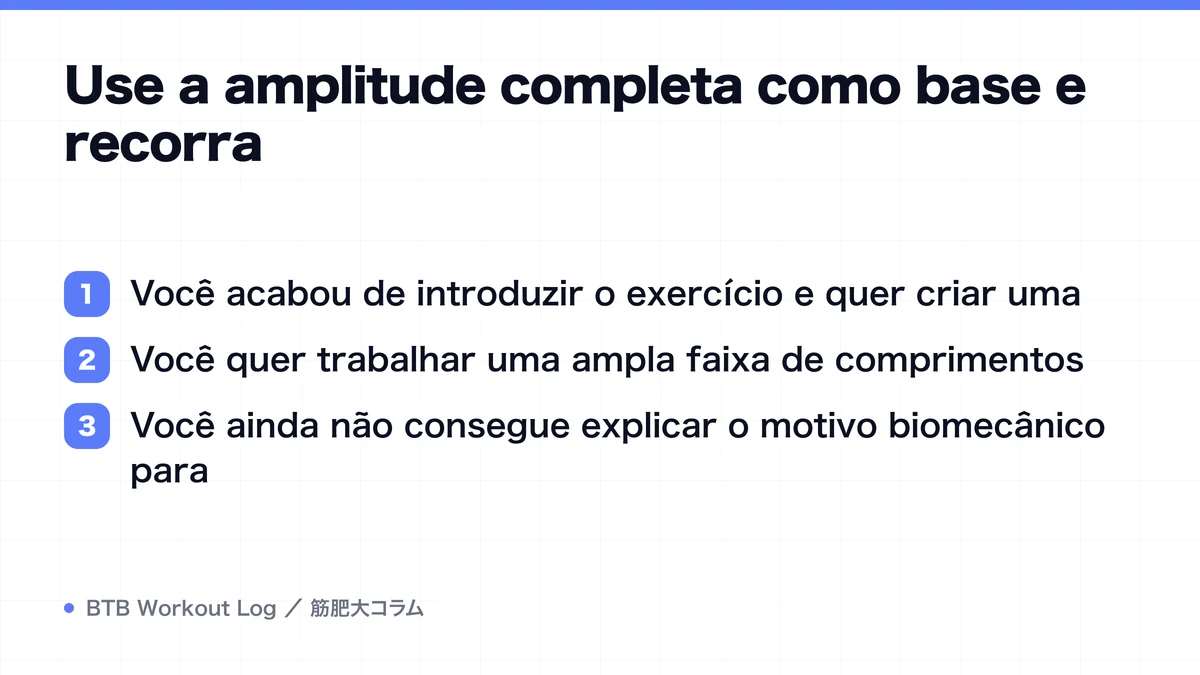 Diagram: Use a amplitude completa como base e recorra