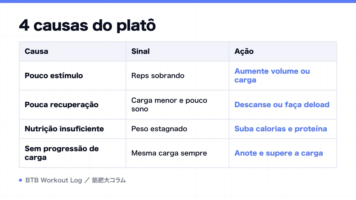Diagram: 4 causas do platô