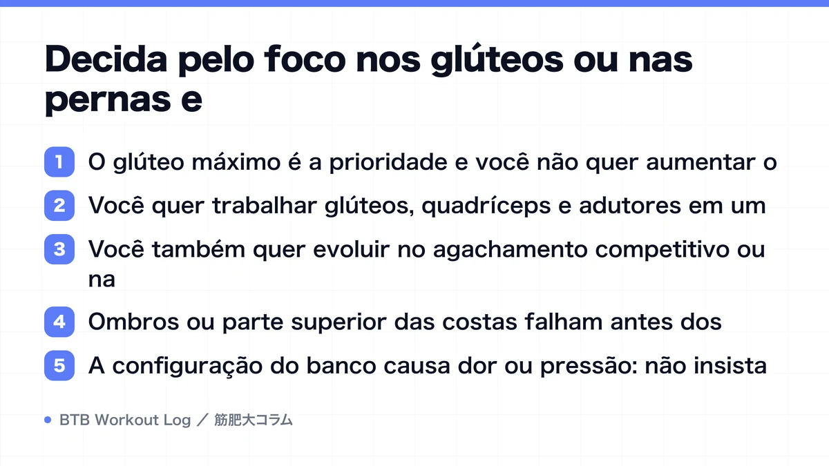 Diagram: Decida pelo foco nos glúteos ou nas pernas e