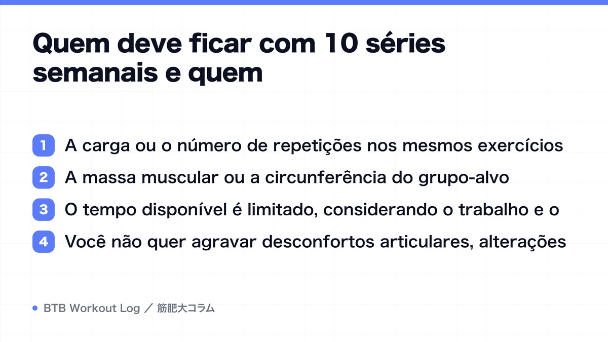 Diagram: Quem deve ficar com 10 séries semanais e quem