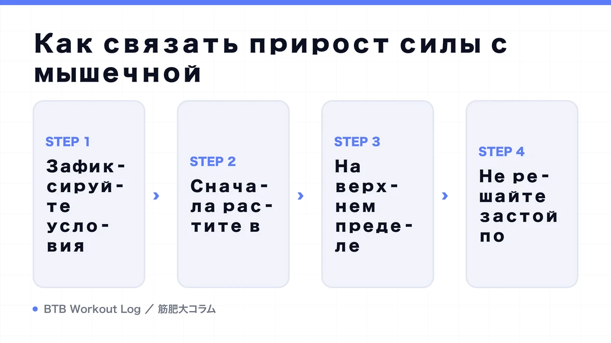 Diagram: Как связать прирост силы с мышечной