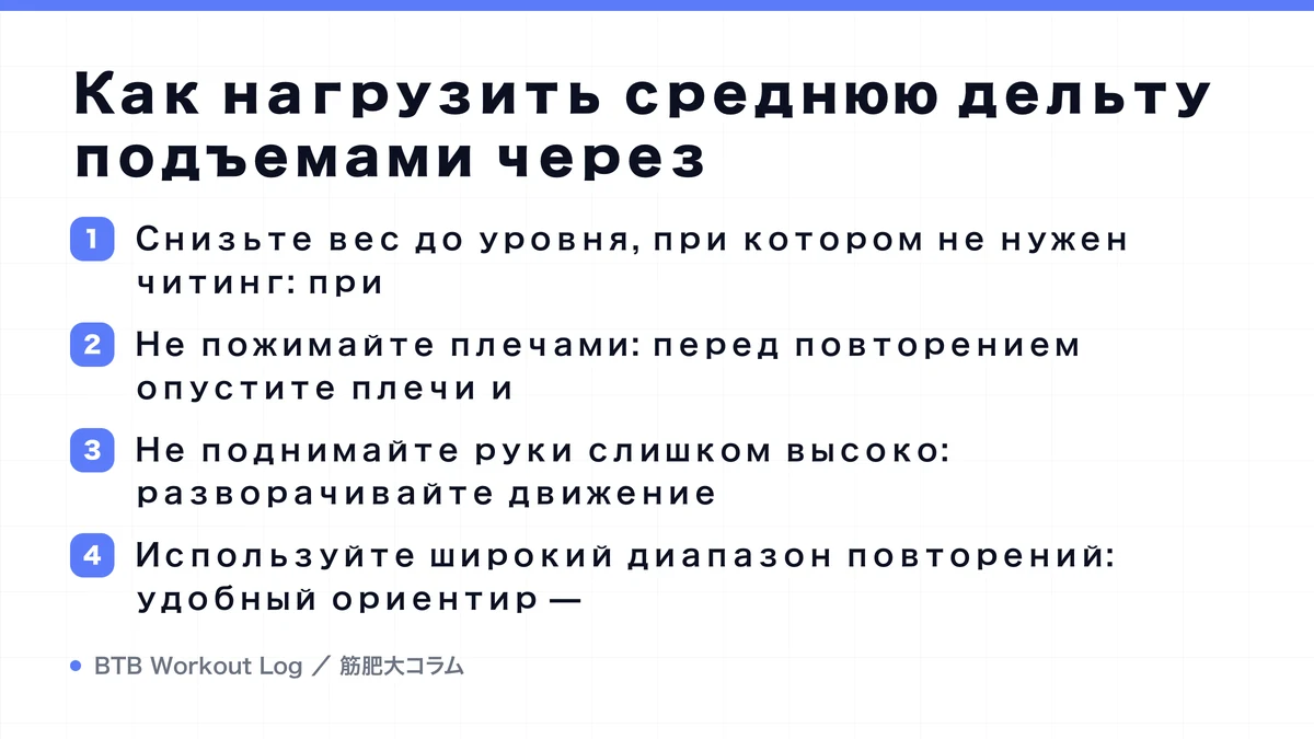 Diagram: Как нагрузить среднюю дельту подъемами через