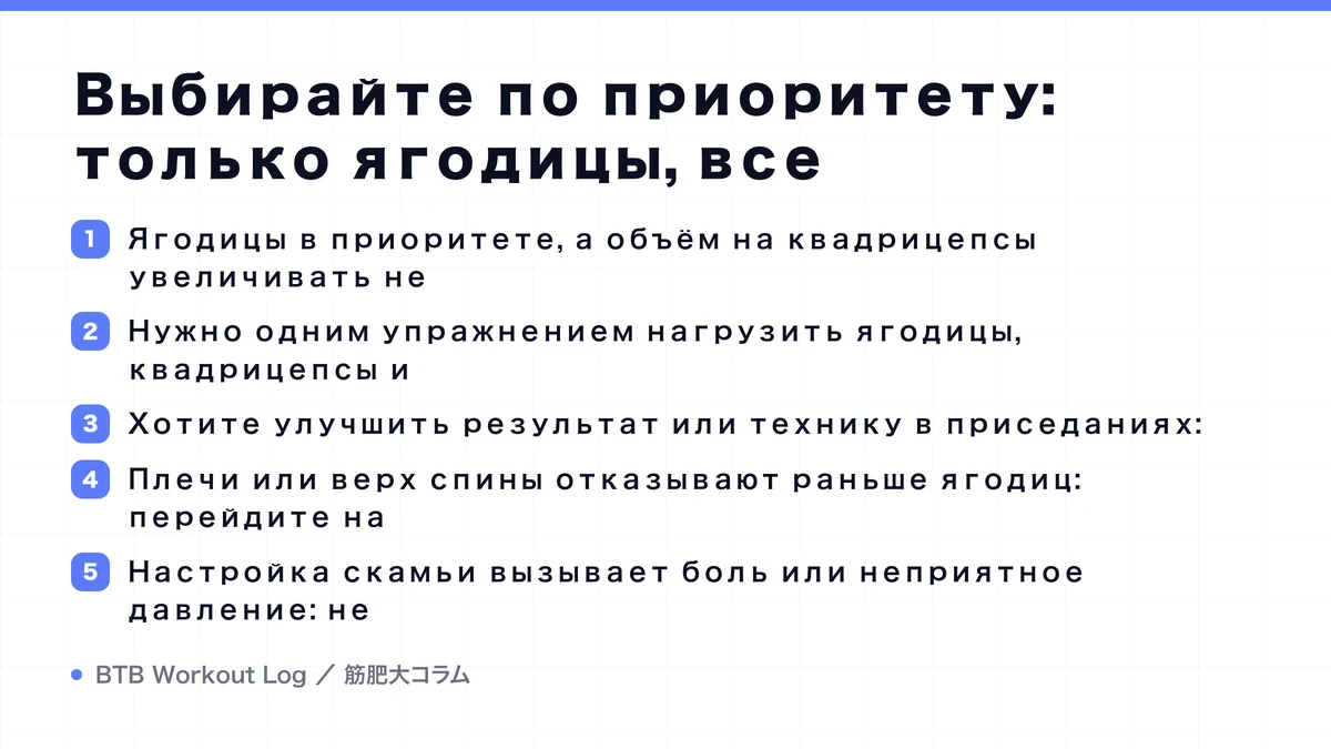 Diagram: Выбирайте по приоритету: только ягодицы, все