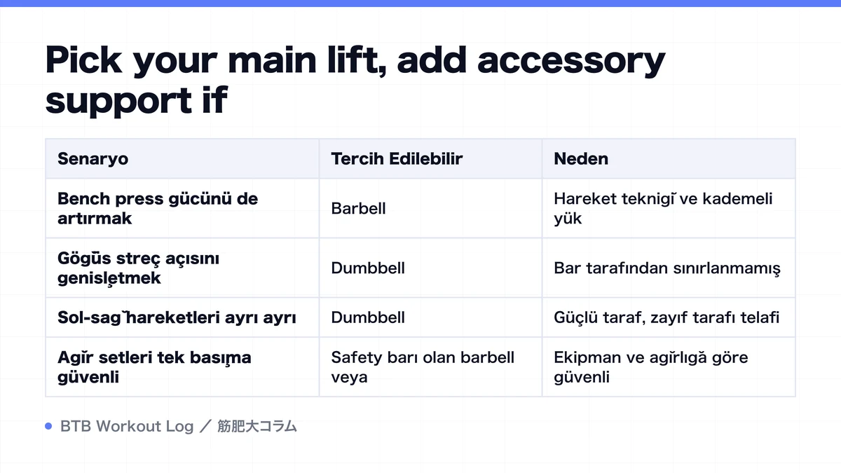 Diagram: Pick your main lift, add accessory support if