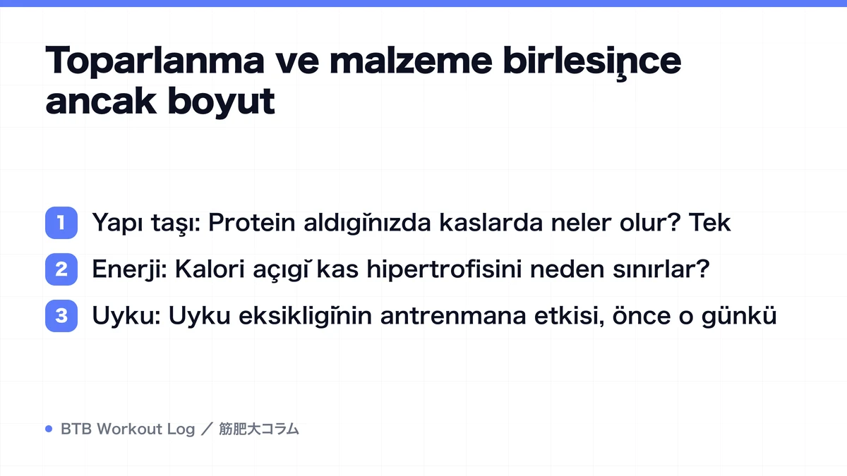 Diagram: Toparlanma ve malzeme birleşince ancak boyut
