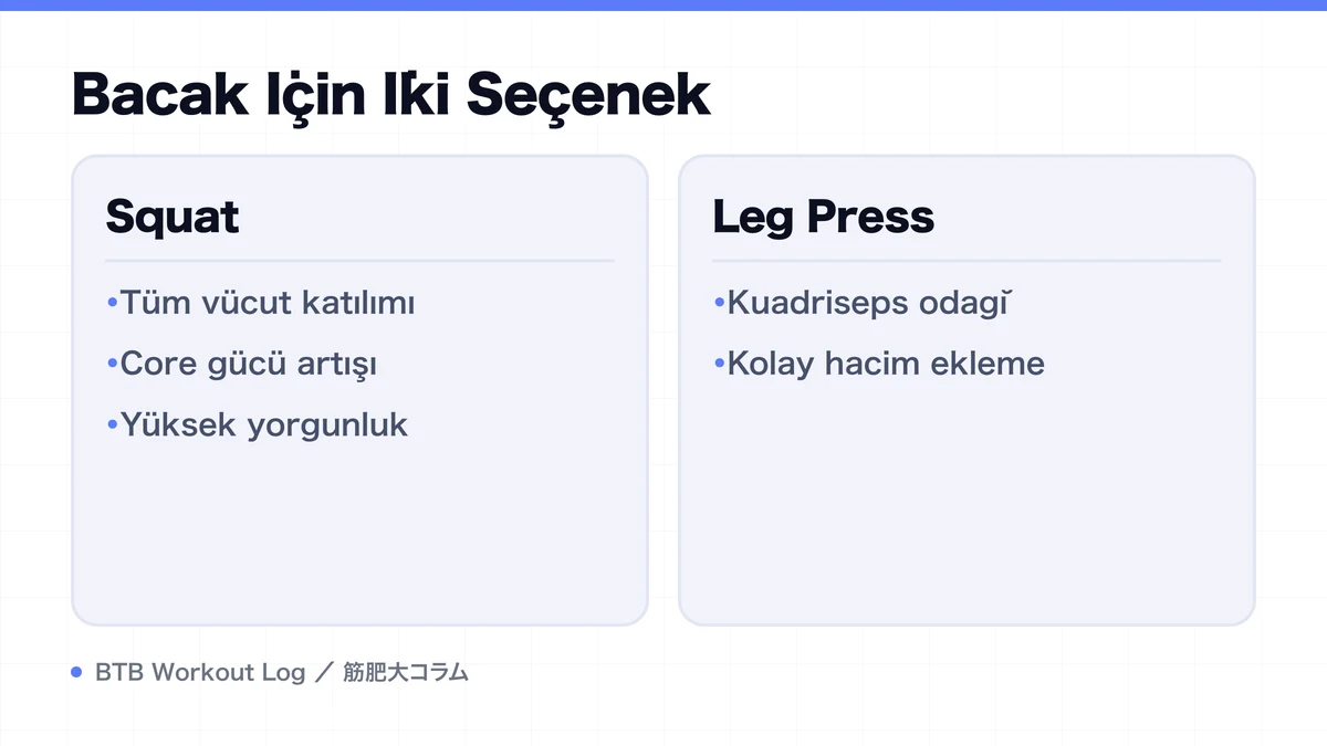 Diagram: Bacak İçin İki Seçenek