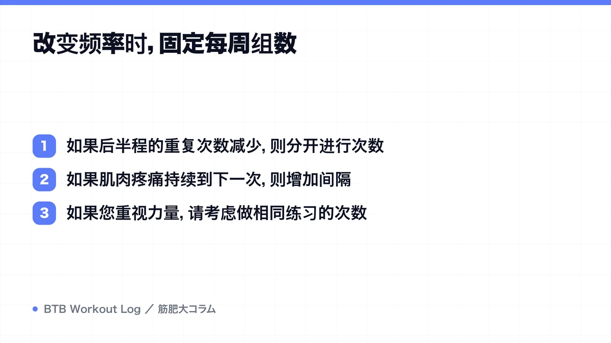 Diagram: 改变频率时，固定每周组数