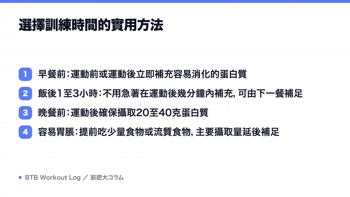 Diagram: 選擇訓練時間的實用方法