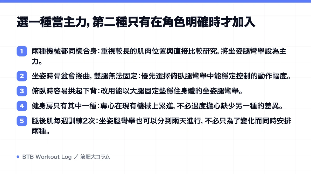 Diagram: 選一種當主力，第二種只有在角色明確時才加入