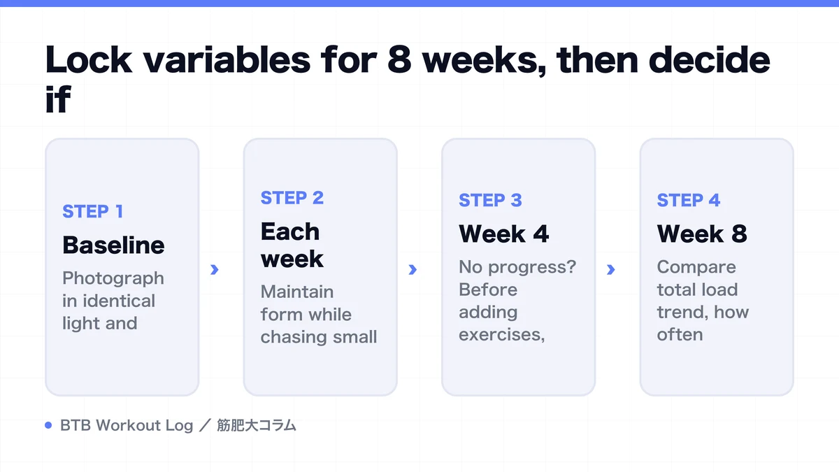 Diagram: Lock variables for 8 weeks, then decide if