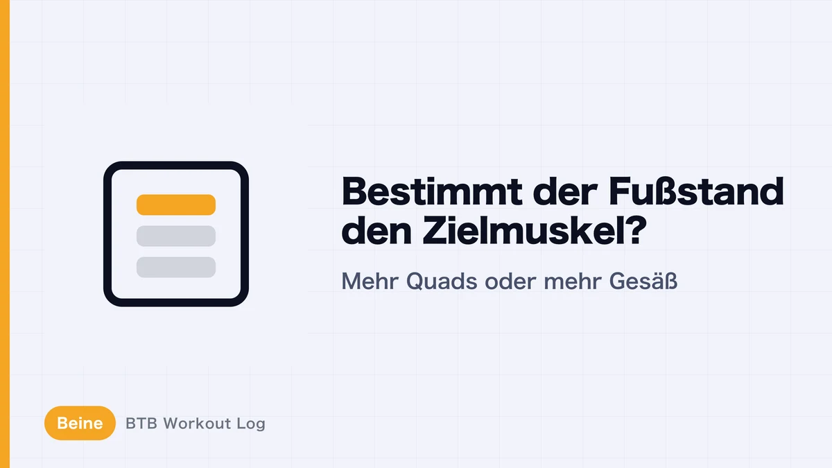 Beinpresse: Fußposition und Standbreite für Quadrizeps & Gesäß