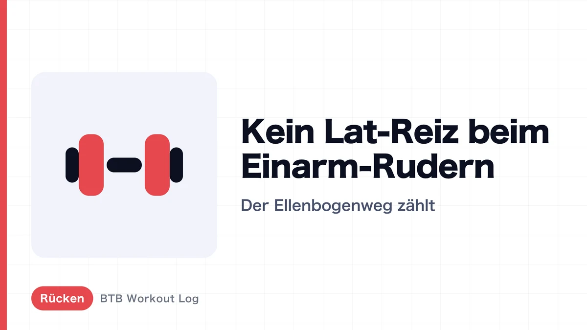 Einarmiges Kurzhantelrudern: Warum der Lat nicht arbeitet | Der Ellenbogenweg entscheidet