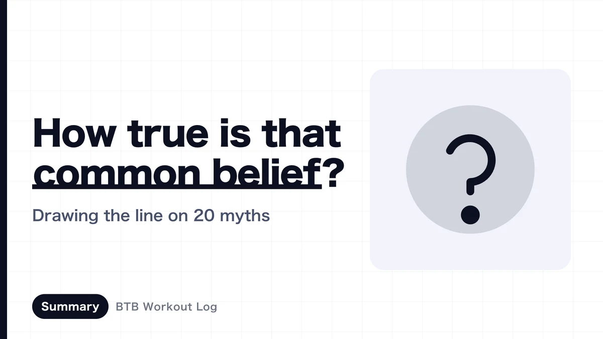 How True Are Common Gym Beliefs? Checking 20 Assumptions Against Research