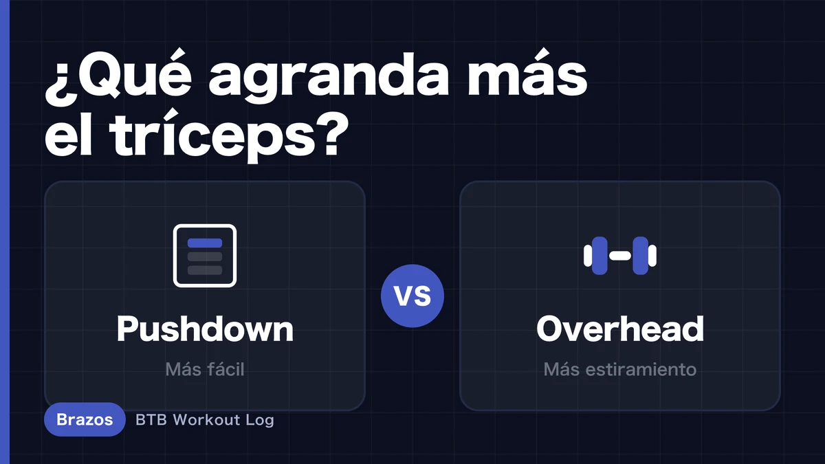 Pressdown vs extensión overhead | ¿Cuál desarrolla más el tríceps?