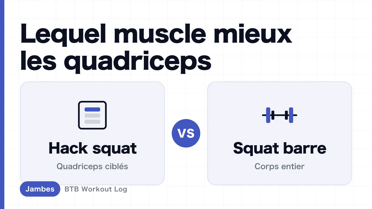 Hack squat vs squat à la barre | Lequel pour l’hypertrophie musculaire des quadriceps ?