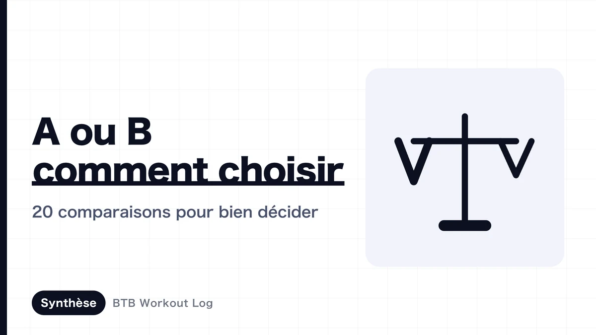 Comment choisir en hypertrophie musculaire | Critères de sélection par la comparaison