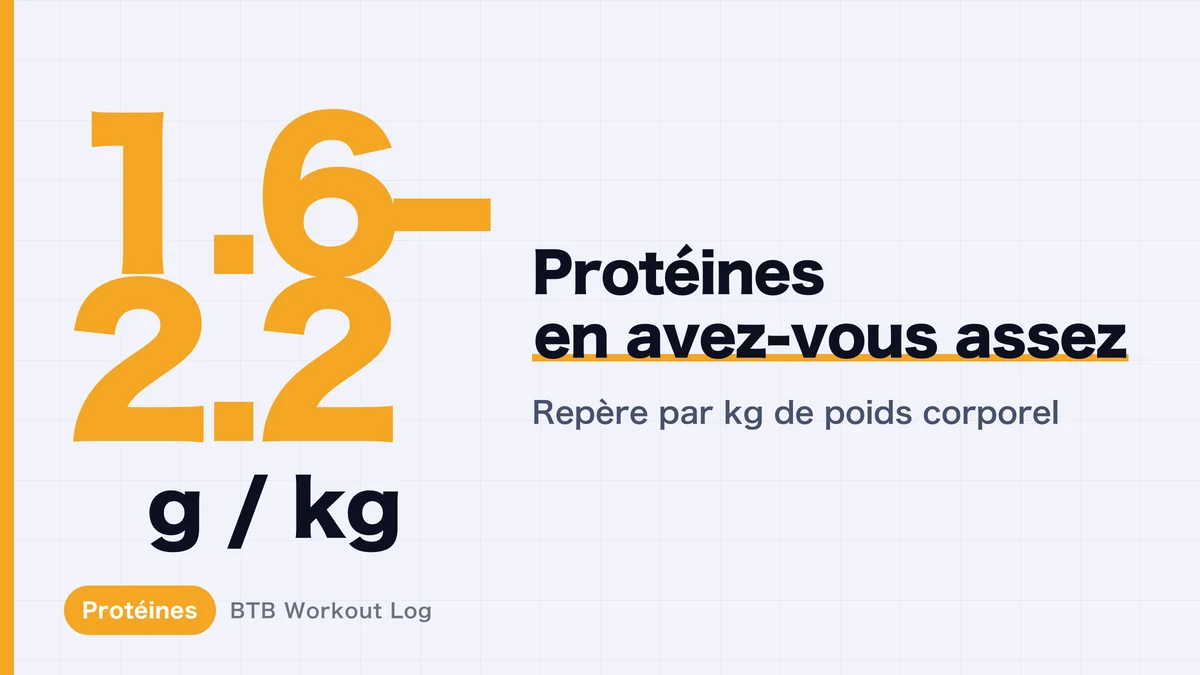 Protéines pour la prise de muscle : 1,6-2,2 g par kg | Table de référence rapide et conseils pratiques