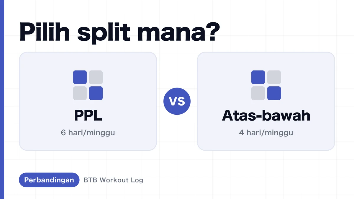 PPL vs split upper/lower untuk hipertrofi otot: mana lebih cocok?