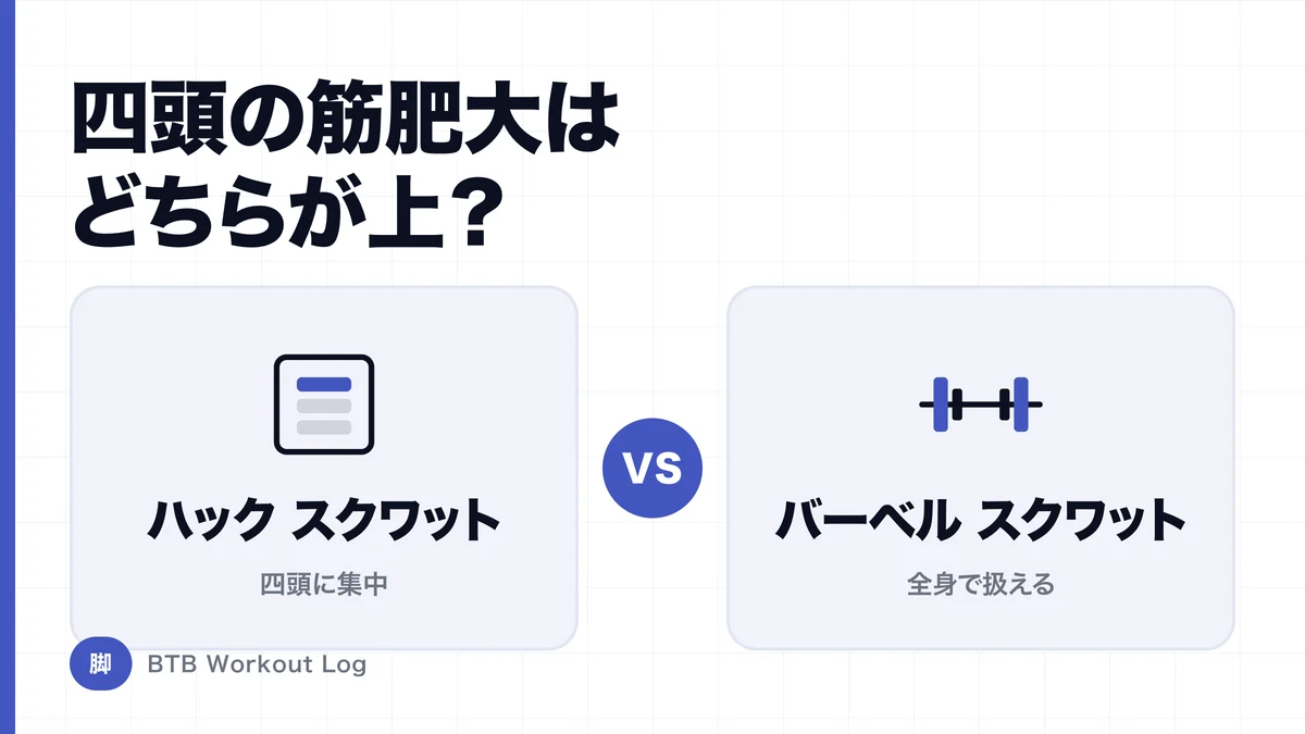 ハックスクワット vs バーベルスクワット｜大腿四頭筋の筋肥大にはどちら？