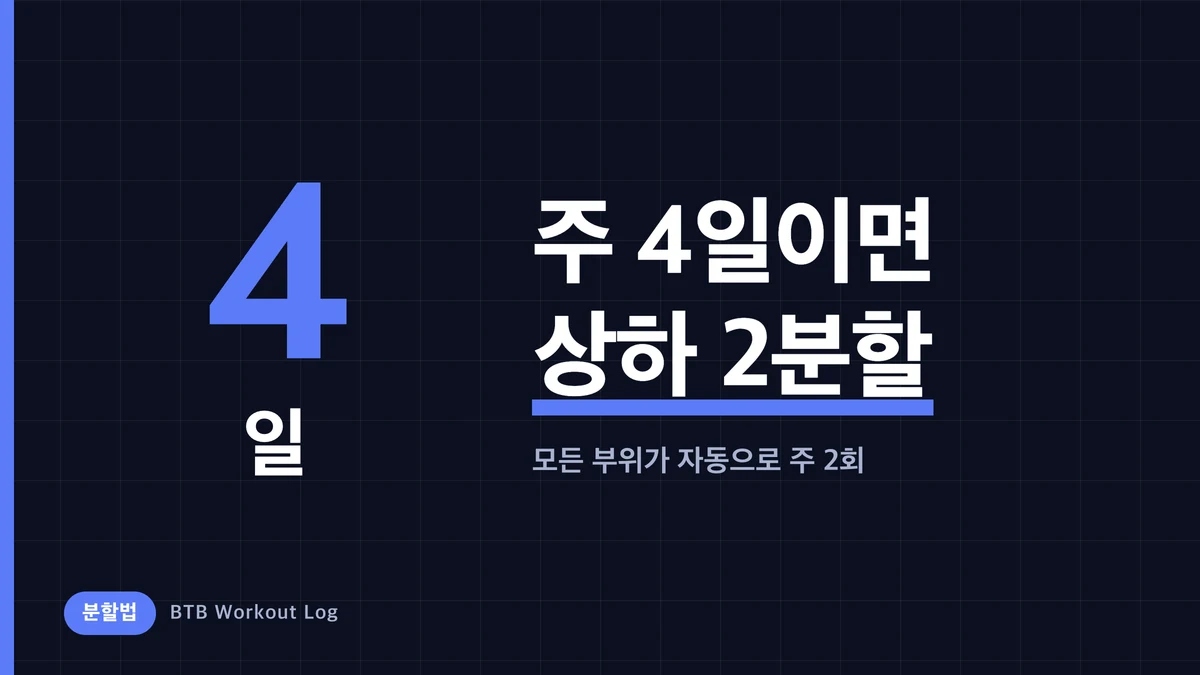주 4회 헬스 루틴 완전판 | 상하체 2분할로 성장시키는 1주일 구성법
