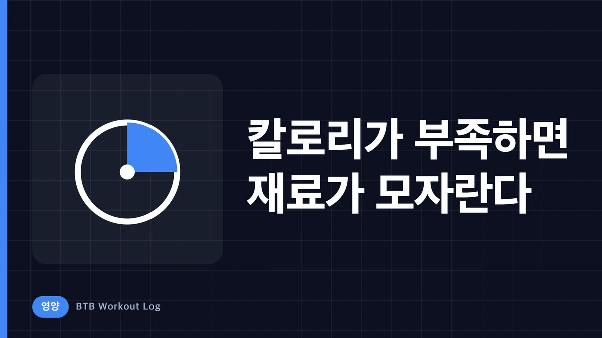 칼로리 부족일 때 근비대가 어려운 이유