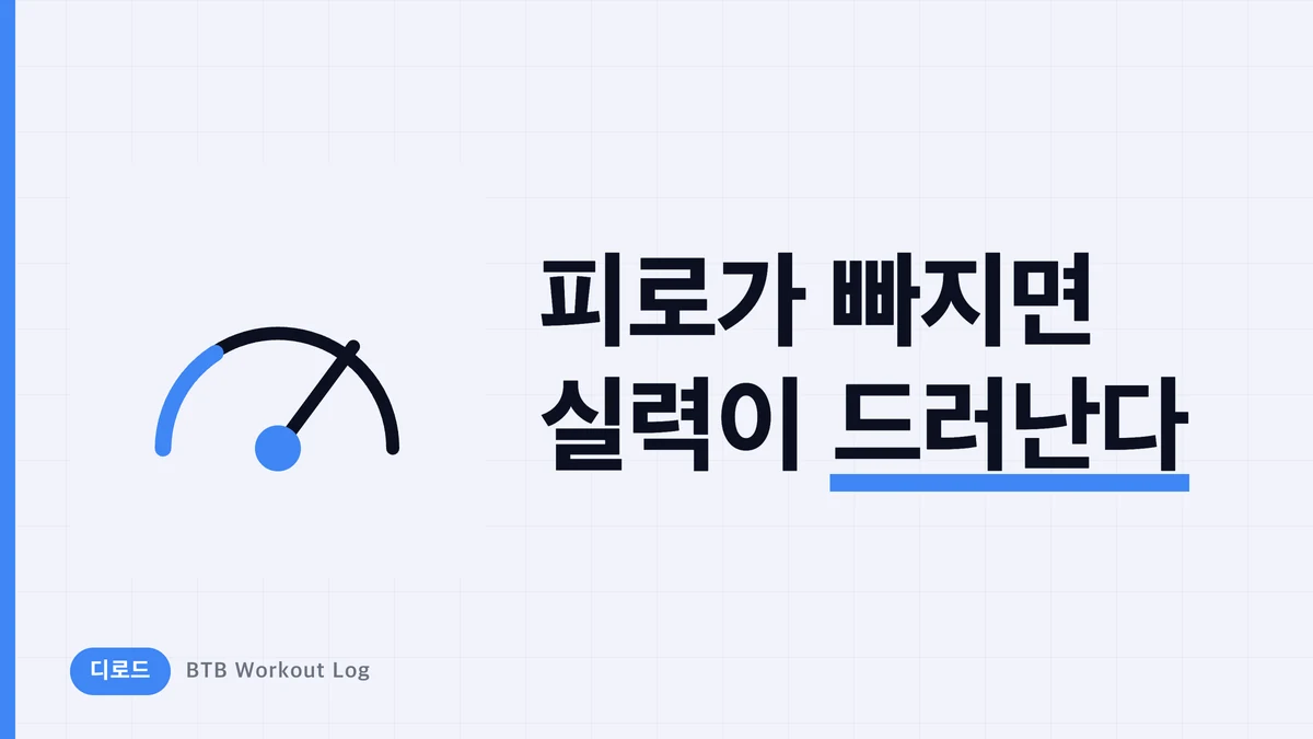 디로드하면 무슨 일이 일어나나? 피로가 빠지고 퍼포먼스가 돌아오는 메커니즘