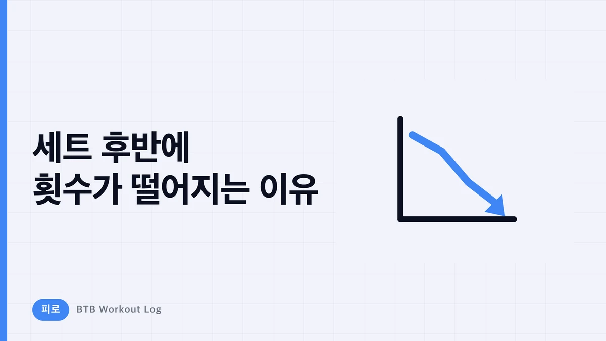 세트가 진행될수록 반복 횟수가 떨어지는 이유는? 피로의 정체를 정리하다
