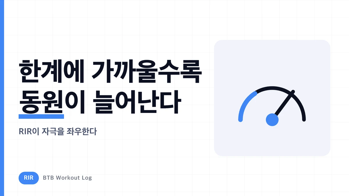 RIR이 줄어들면 근육 자극은 어떻게 달라질까? 한계까지의 거리를 이해하기