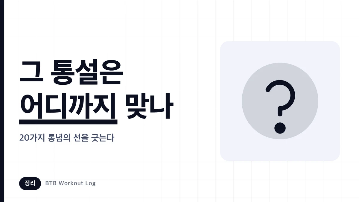 근력운동 통설의 정체 | 20가지 오해를 연구로 검증
