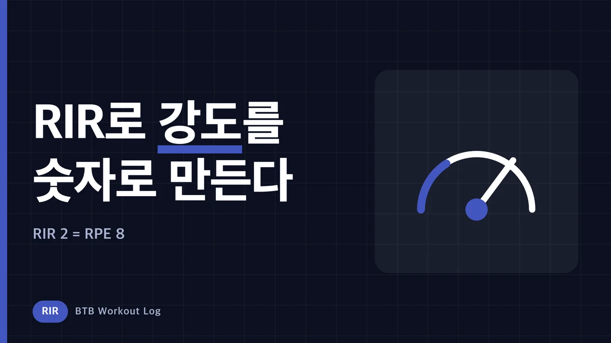 RIR이란? 헬스 강도를 '남은 횟수'로 관리하는 완전 가이드