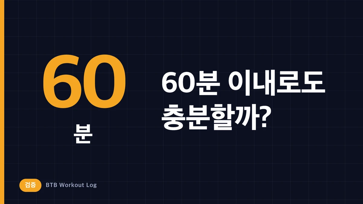 60분 이내 운동으로도 충분한 근비대는 가능한가?