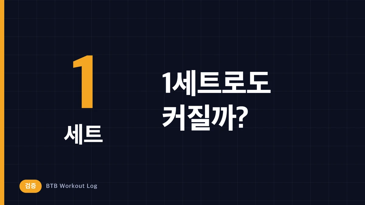 1세트만으로도 근비대가 일어날까? 최소 필요 트레이닝 볼륨 검토