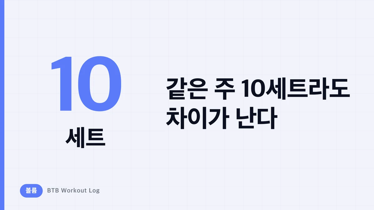 같은 주간 10세트인데 근비대 효과가 다르게 나타나는 이유